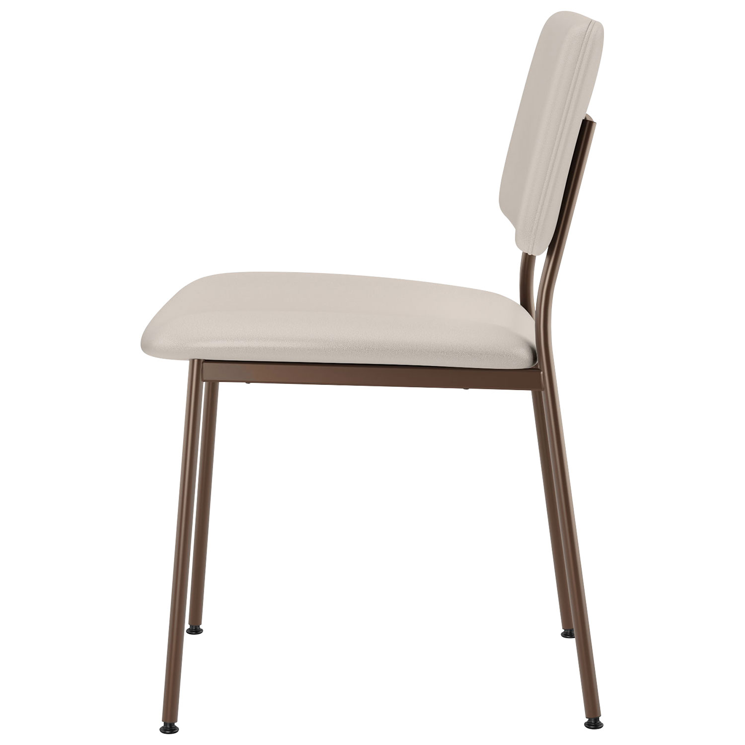 Chaise de salle à manger contemporaine en similicuir Sullivan - Crème/Bronze