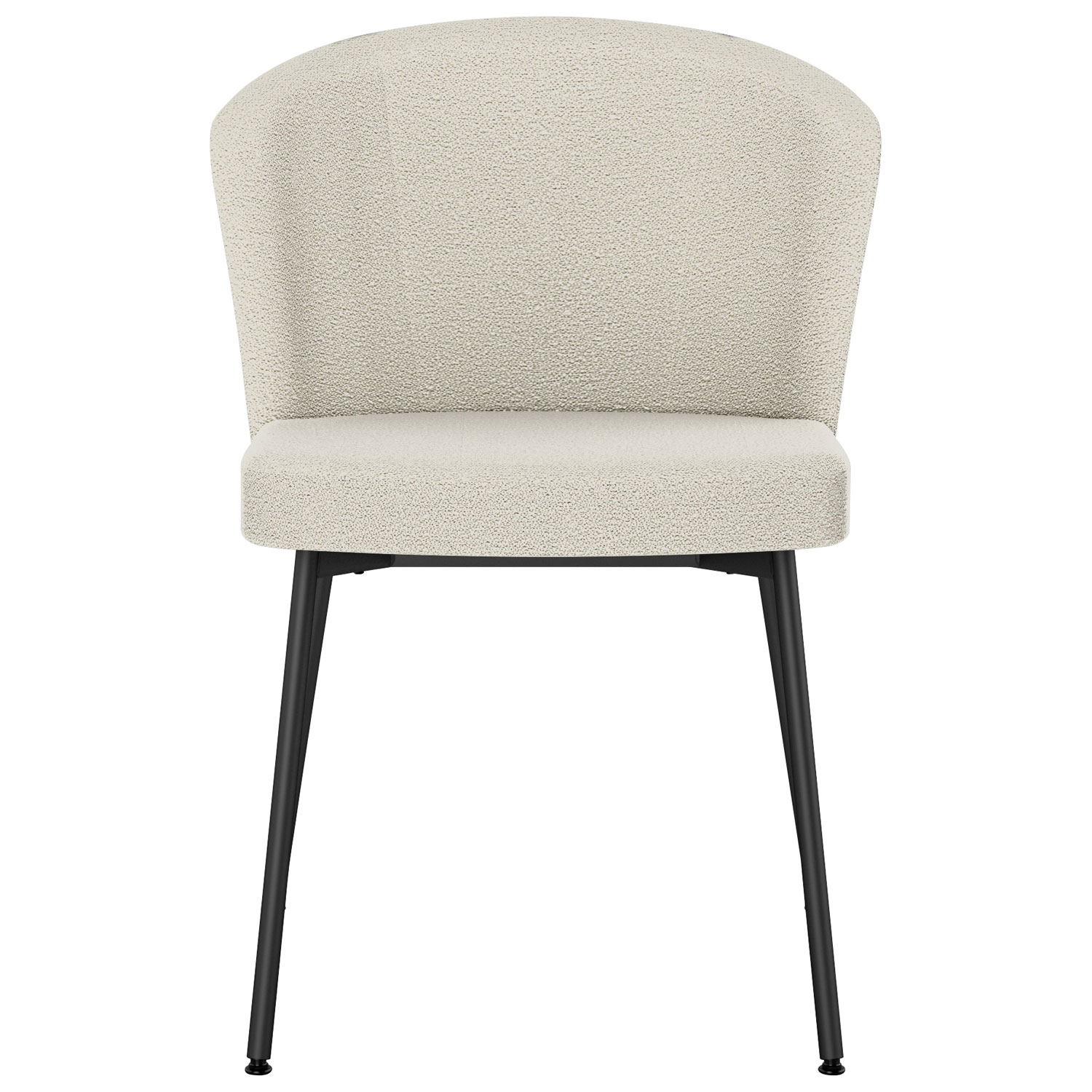 Chaise de salle à manger transitionnelle en polyester Camilla - Tissu bouclé crème/Noir