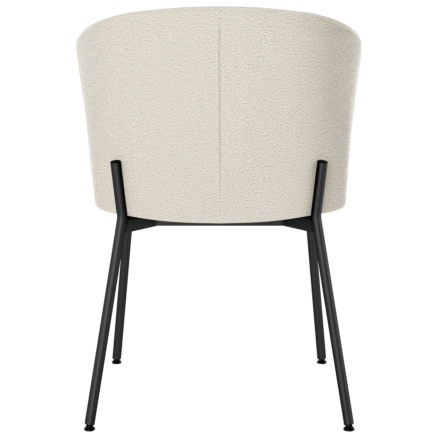 Chaise de salle à manger transitionnelle en polyester Camilla - Tissu bouclé crème/Noir