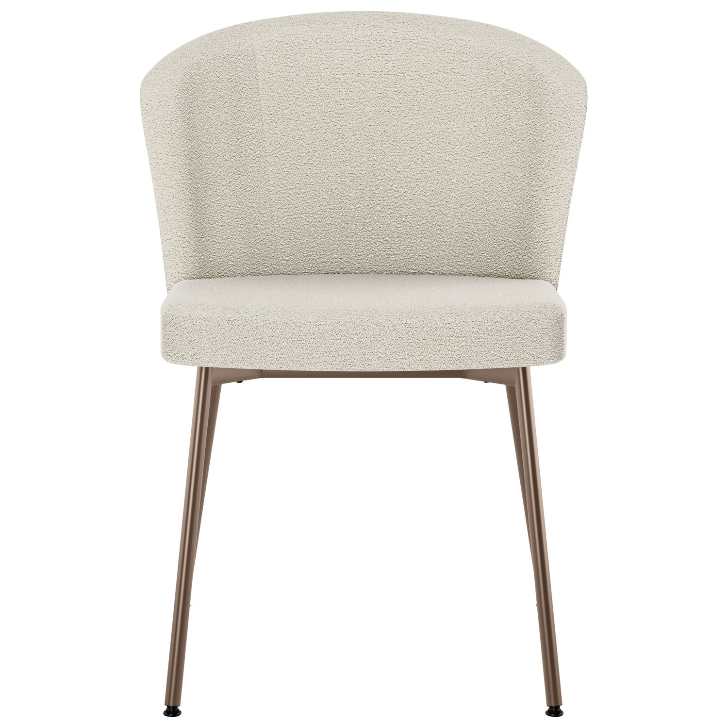 Chaise de salle à manger transitionnelle en polyester Camilla - Tissu bouclé crème/Bronze