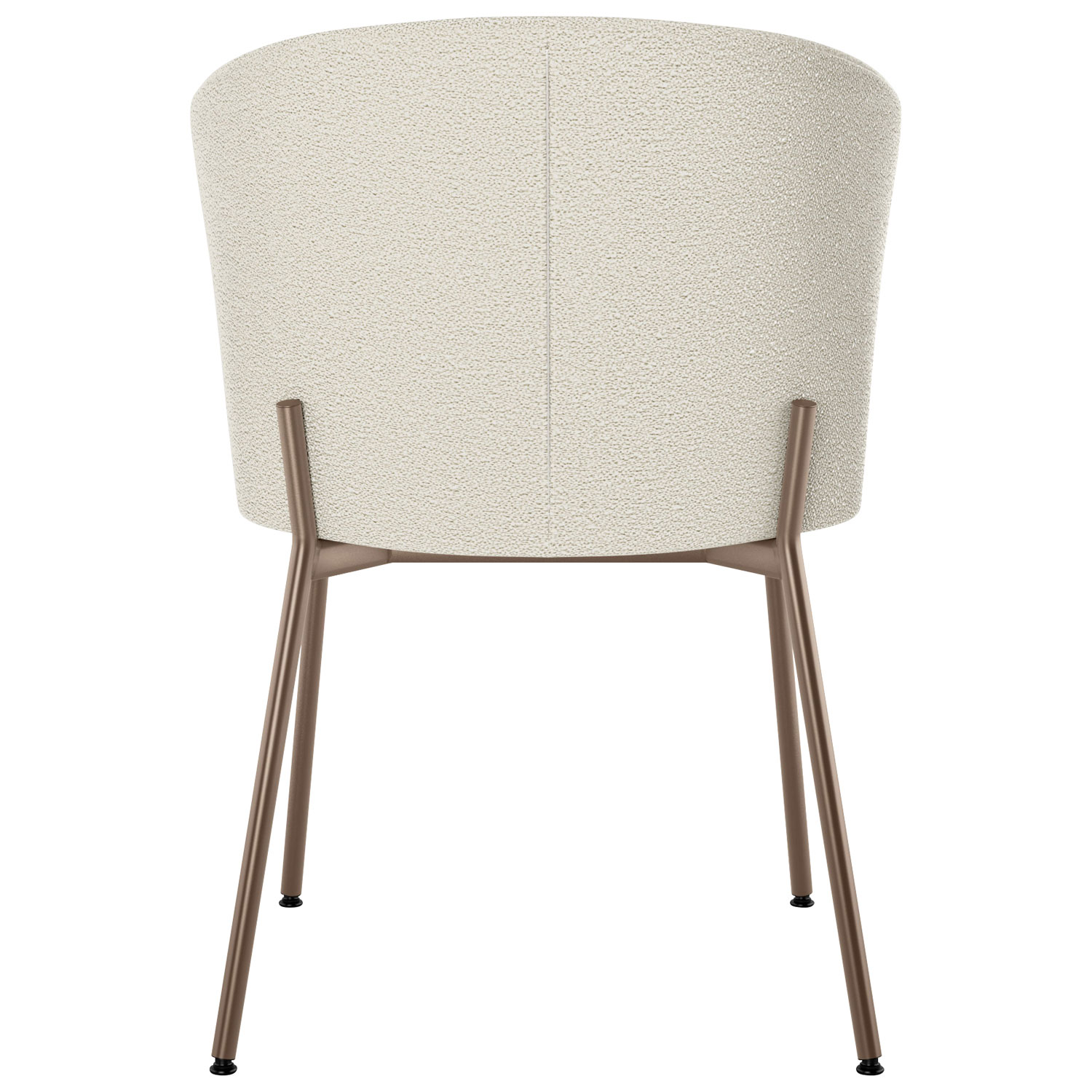 Chaise de salle à manger transitionnelle en polyester Camilla - Tissu bouclé crème/Bronze