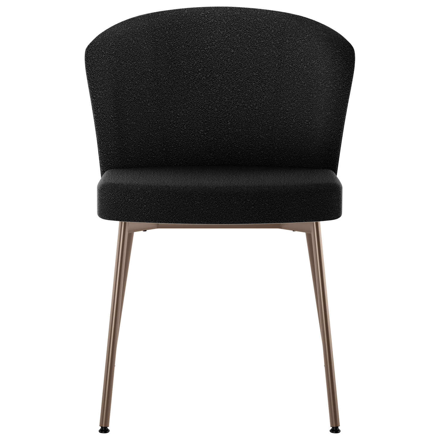 Chaise de salle à manger transitionnelle en polyester Camilla - Tissu bouclé anthracite/Bronze