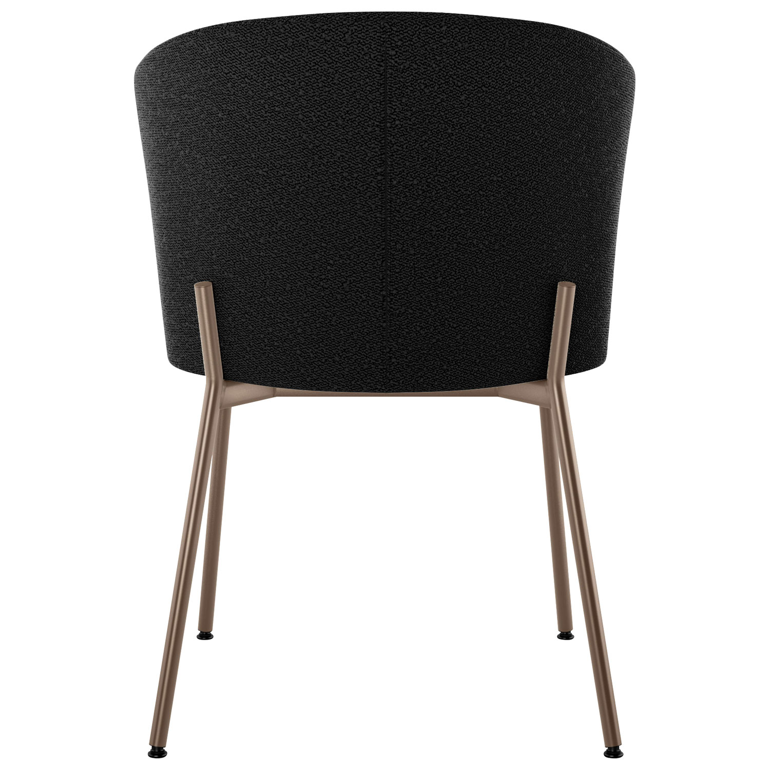 Chaise de salle à manger transitionnelle en polyester Camilla - Tissu bouclé anthracite/Bronze