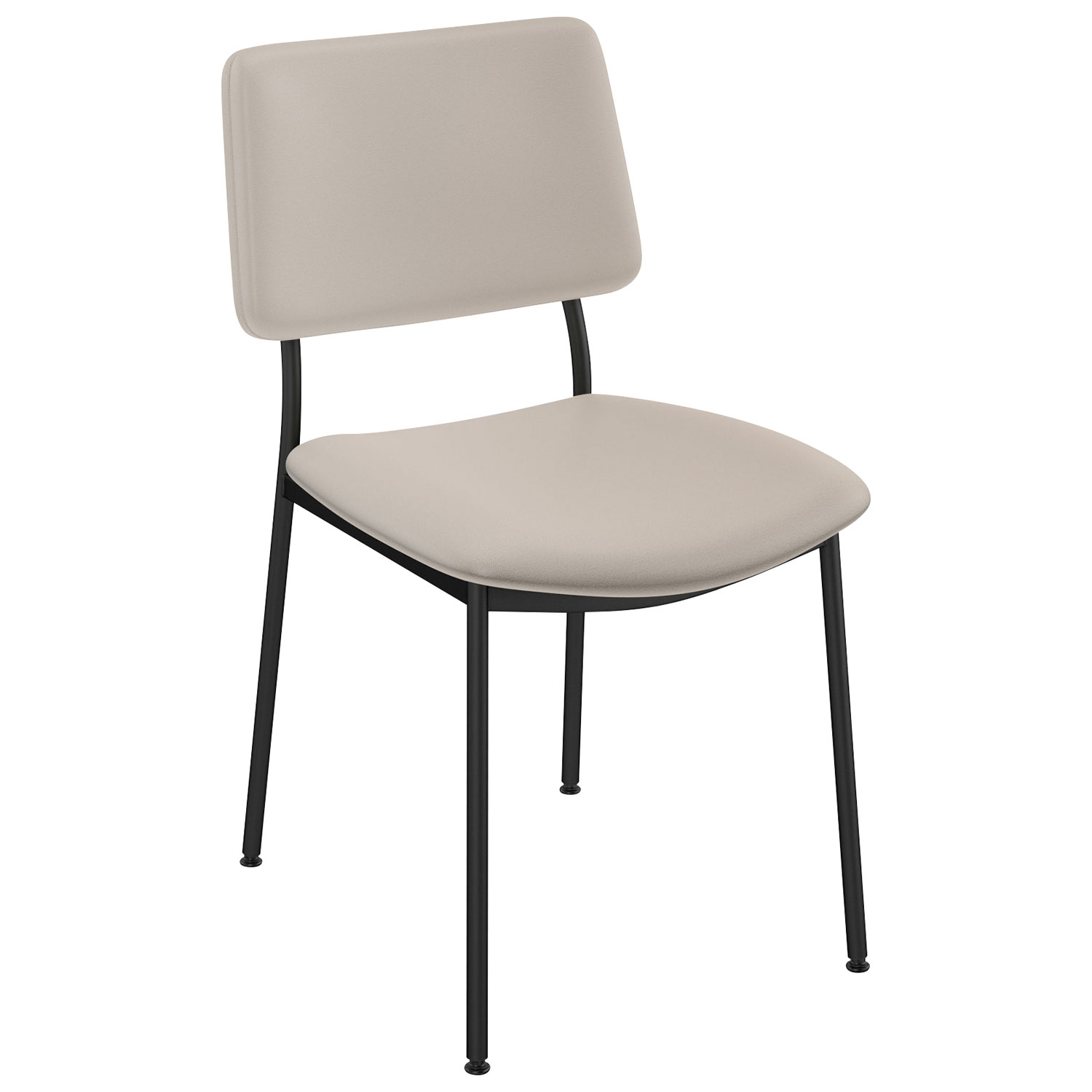 Chaise de salle à manger contemporaine en similicuir Sullivan - Crème/Noir