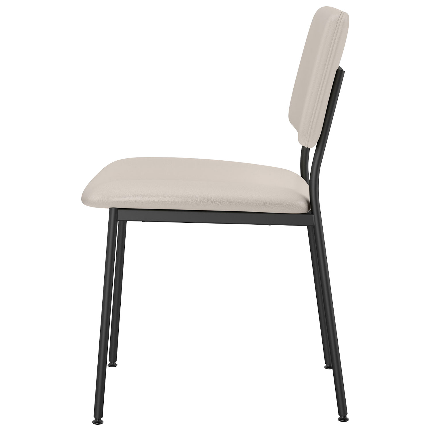 Chaise de salle à manger contemporaine en similicuir Sullivan - Crème/Noir