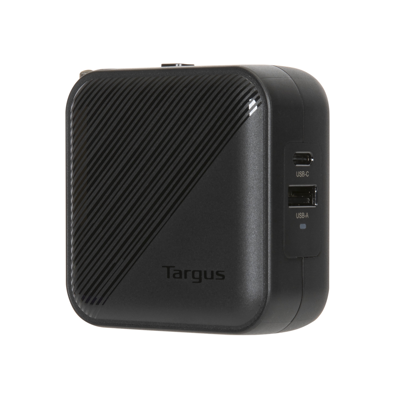 Targus 65W GaN Wall Charger w/1×USB-C, 1×USB-A ports; 4 travel plugs