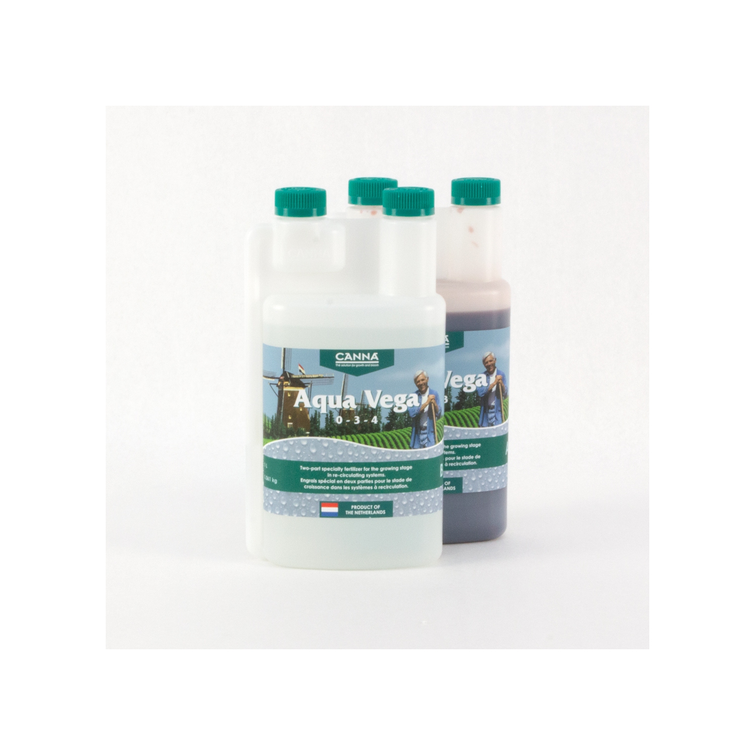 Aqua Vega Nutrients for Indoor Hydroponic Gardens - 2 Part Solution 1L Each