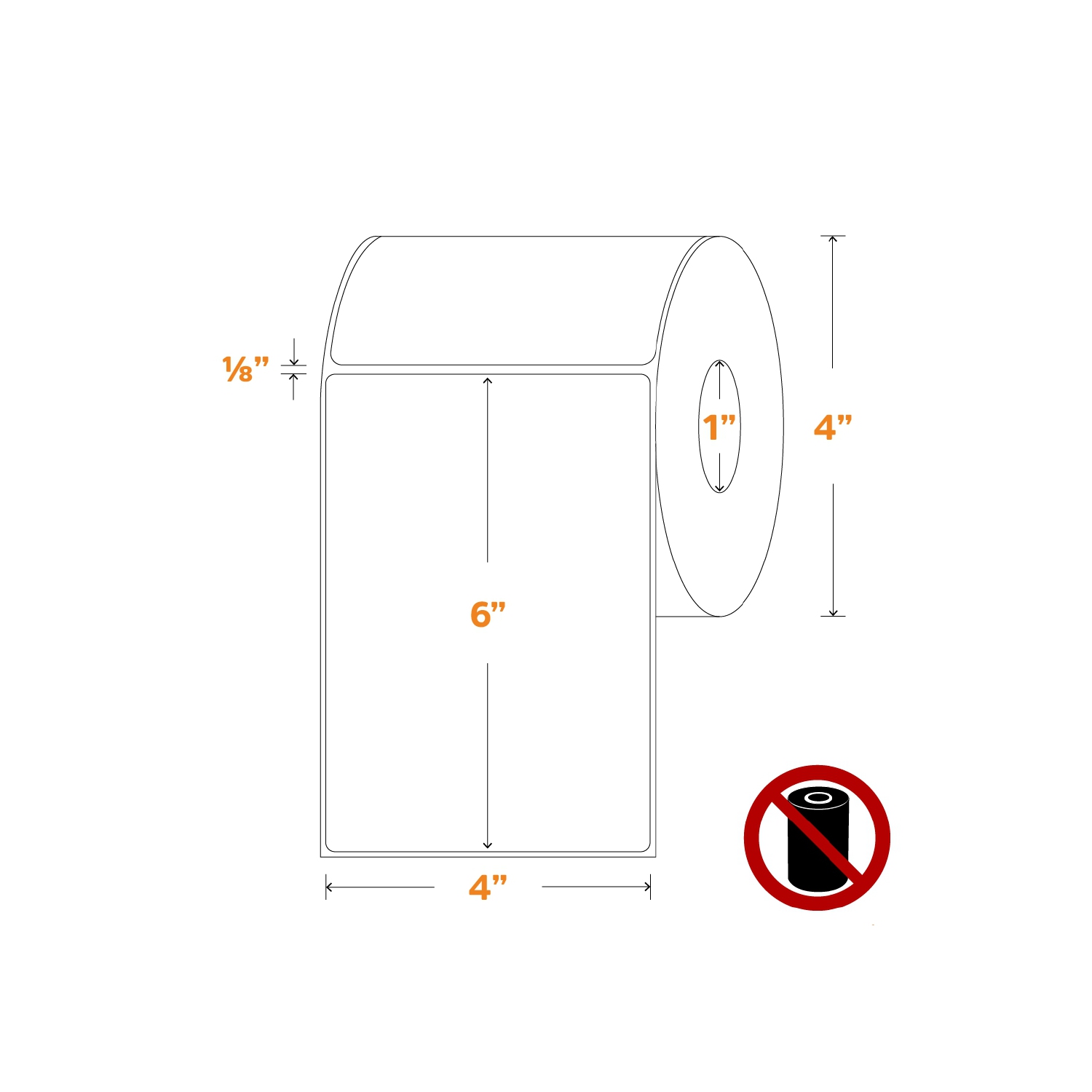 16 Rolls of 4'' x 6'' Direct thermal shipping label, 250 labels/Roll, 4000 labels/Cs