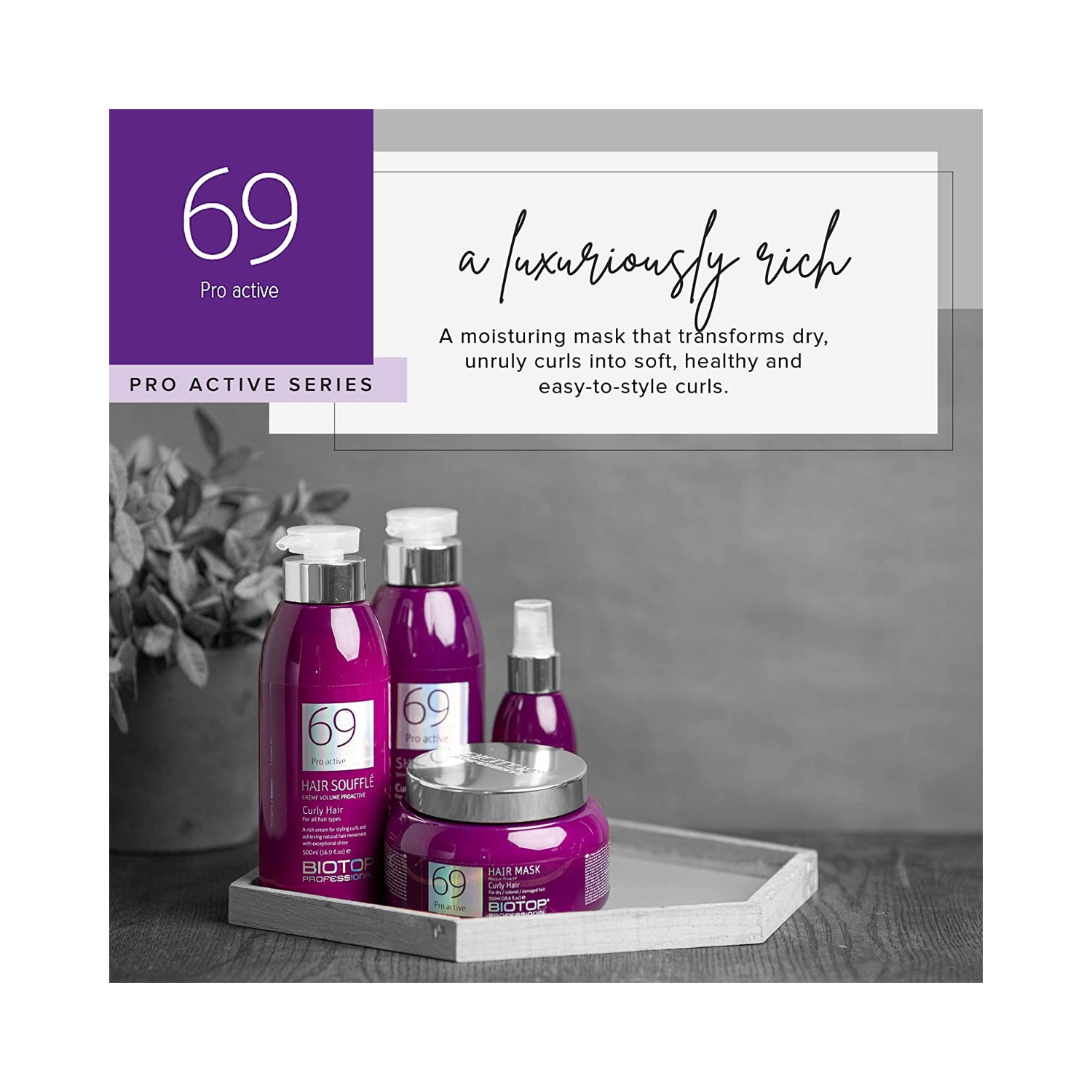 Masque capillaire 69 Pro Active Curly 550 ml de Biotop