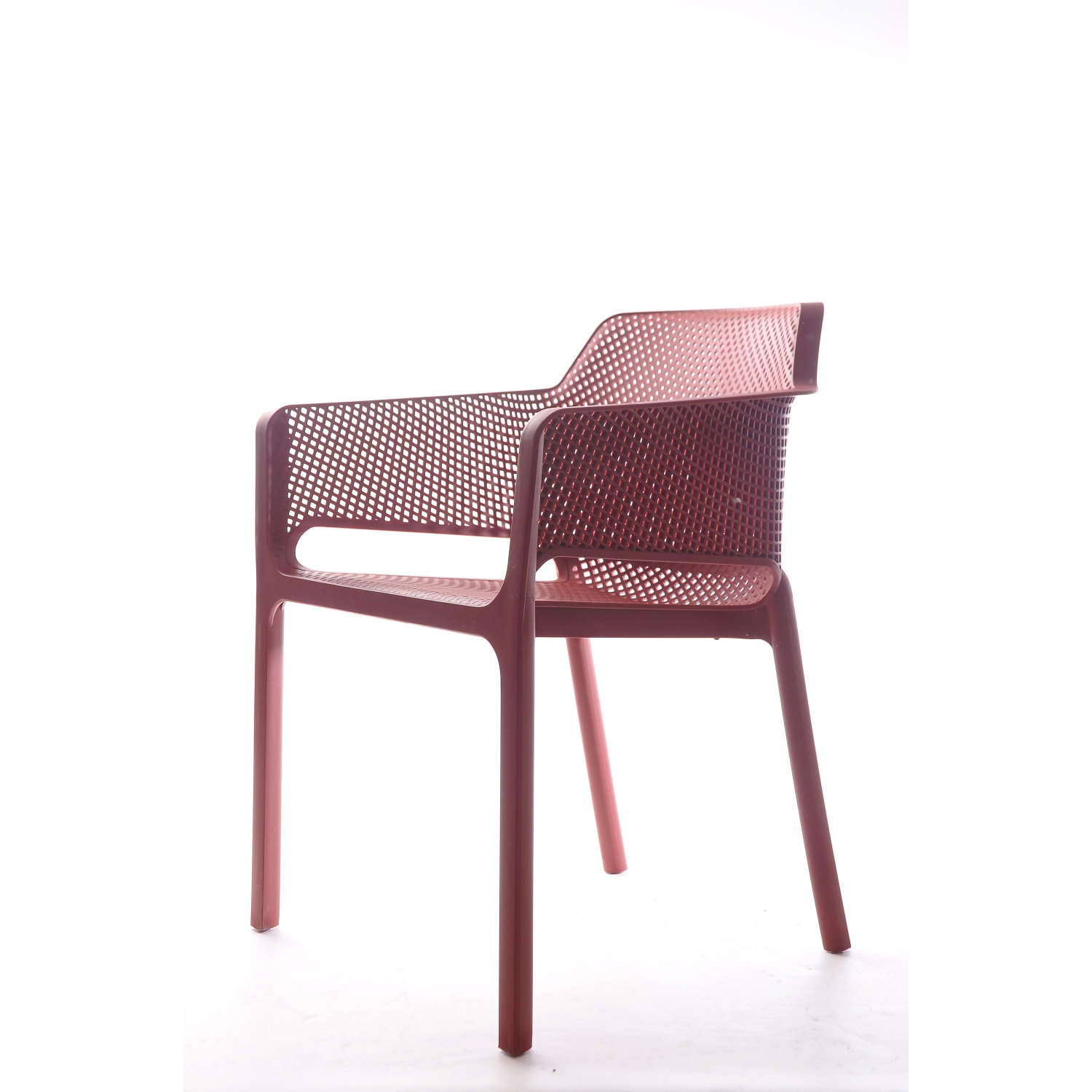 Plastic Resin Chair with Hole Detail - Red