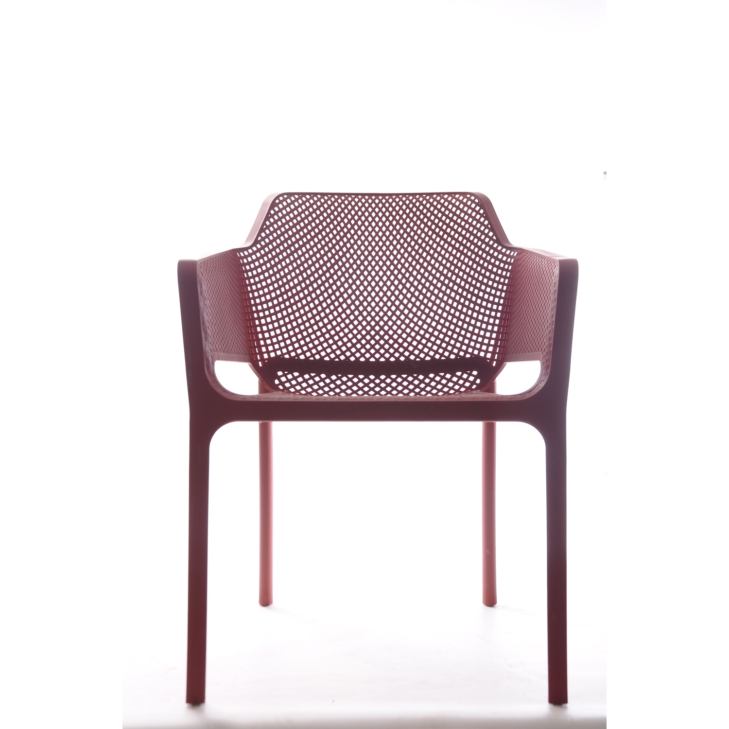 Plastic Resin Chair with Hole Detail - Red