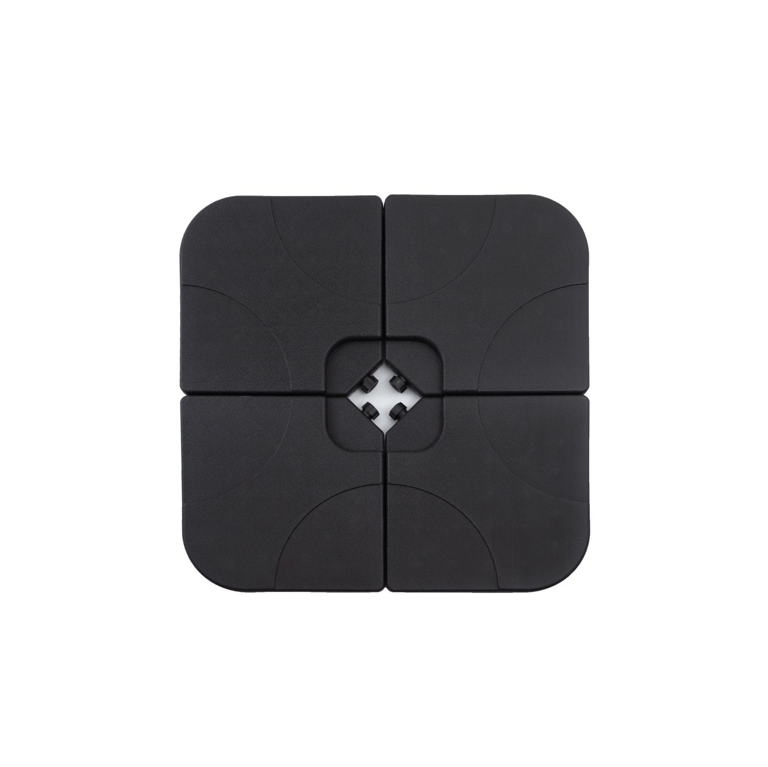 4 Piece Plastic Fillable Offset Umbrella Base - Black