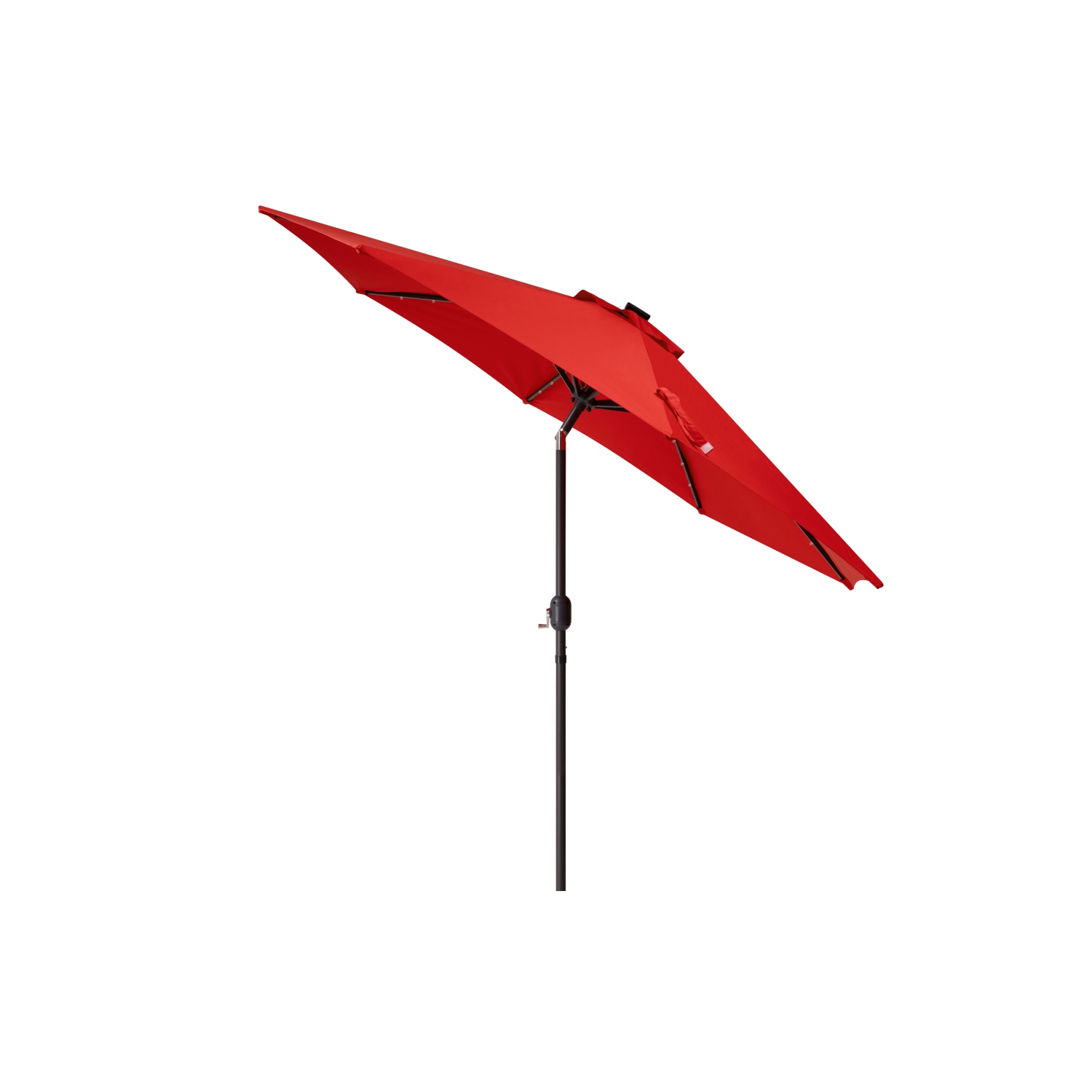 Parasol de marché inclinable de 9 pi avec éclairage DEL - Rouge