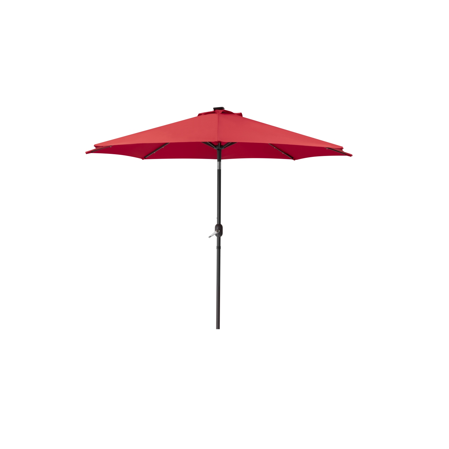 Parasol de marché inclinable de 9 pi avec éclairage DEL - Rouge