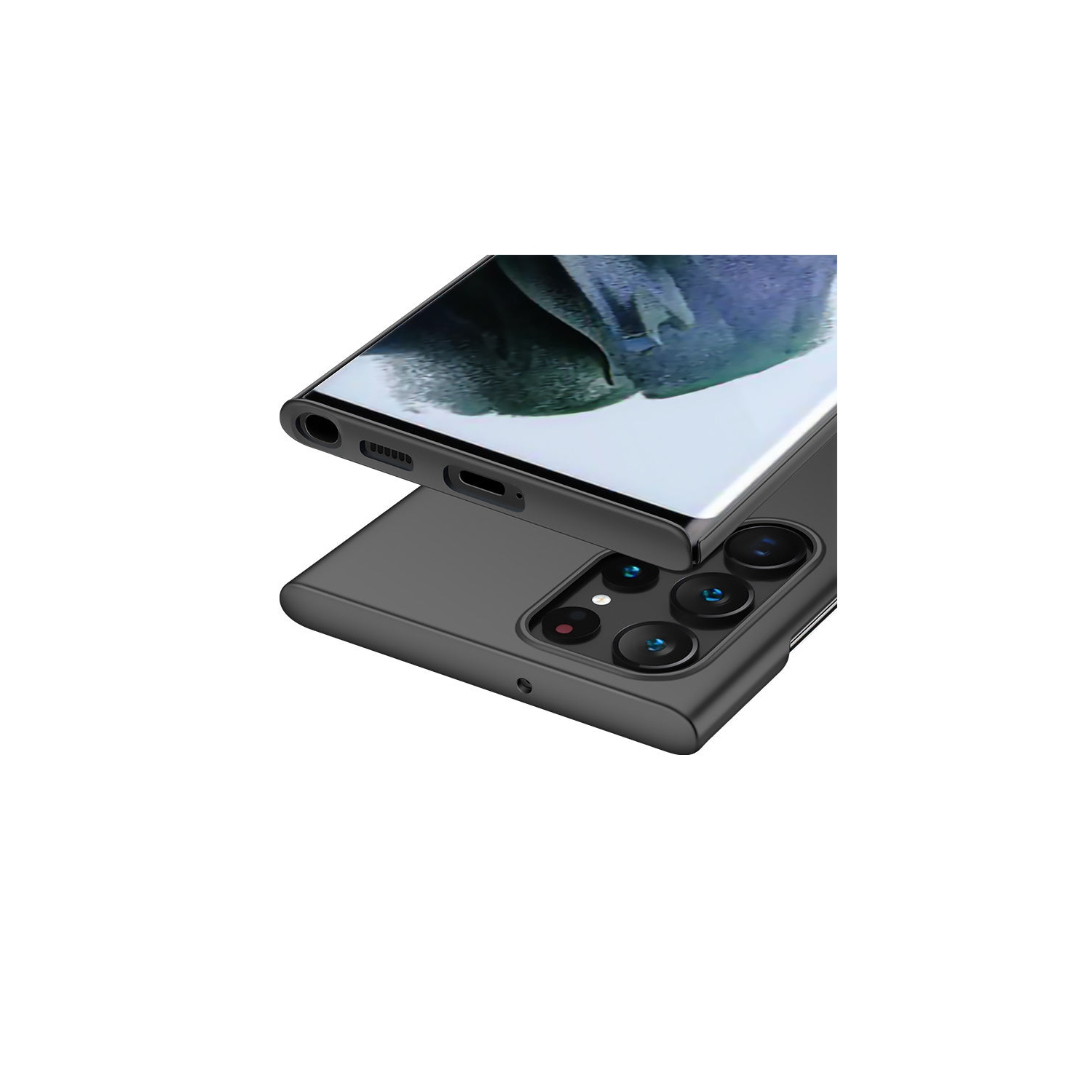 Étui rigide noir mat de PANDACO pour Galaxy S23 Ultra de Samsung