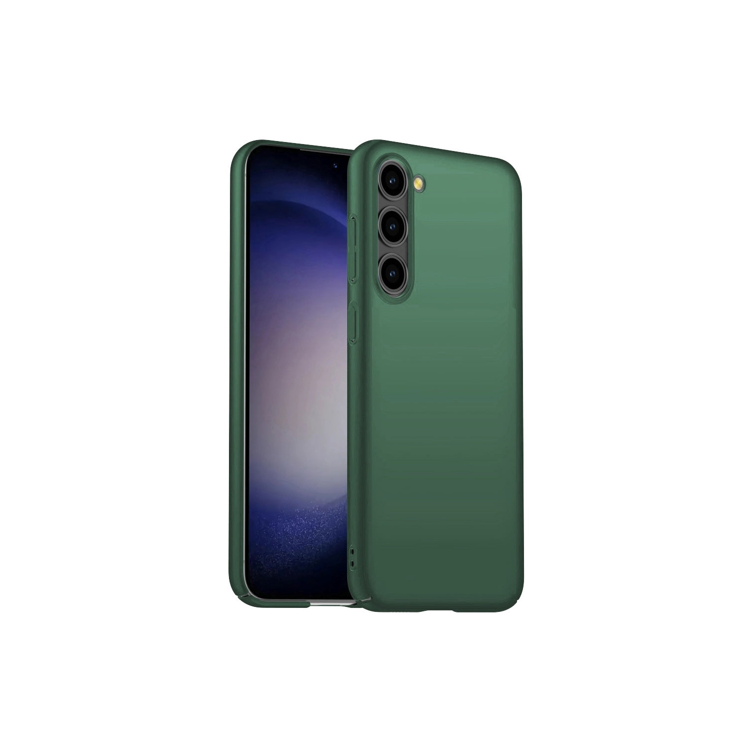 Étui rigide vert forêt métallique de PANDACO pour Galaxy S23+ de Samsung