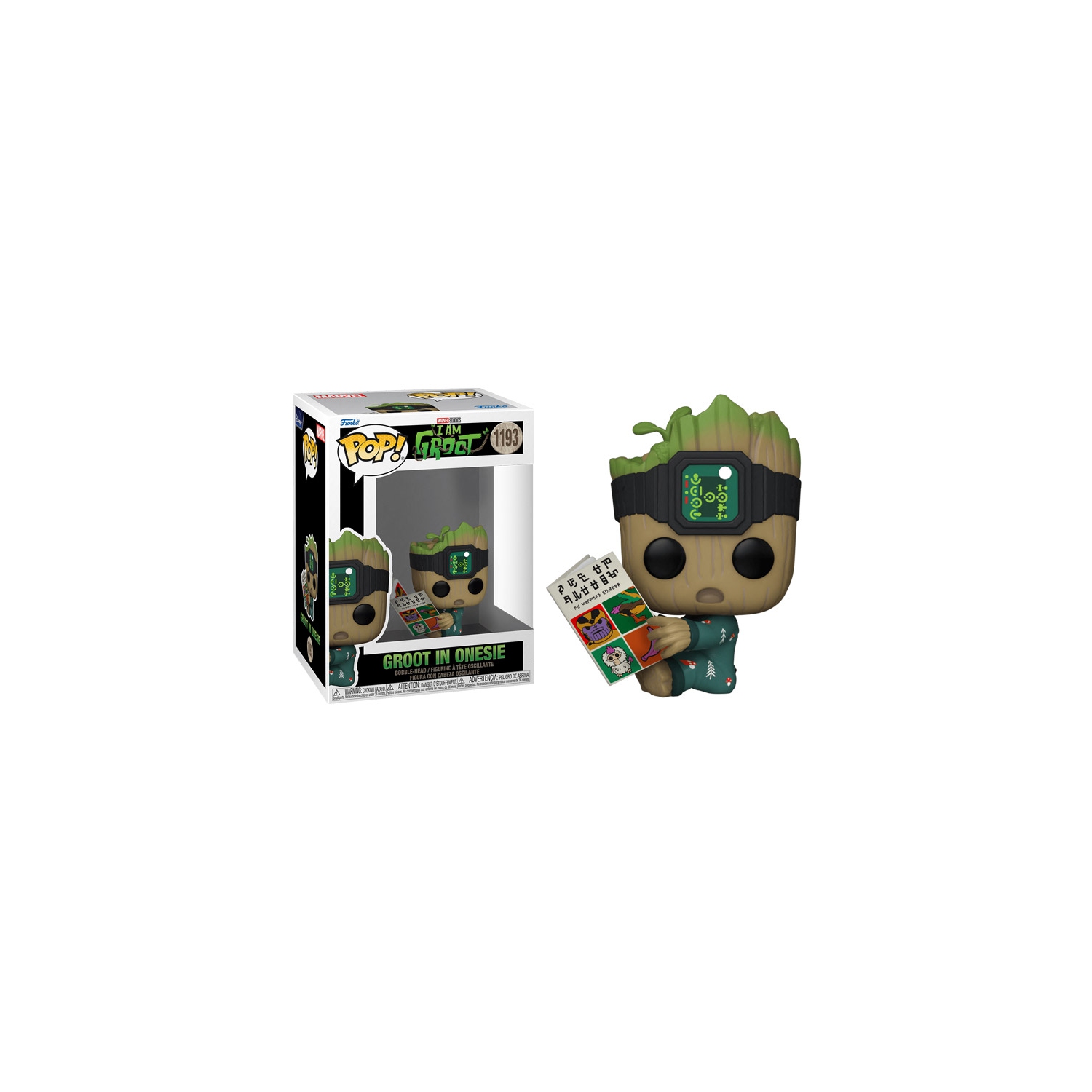 Funko POP! Marvel I Am Groot - Groot in Onesie with Book 2.75-in Vinyl  Bobblehead