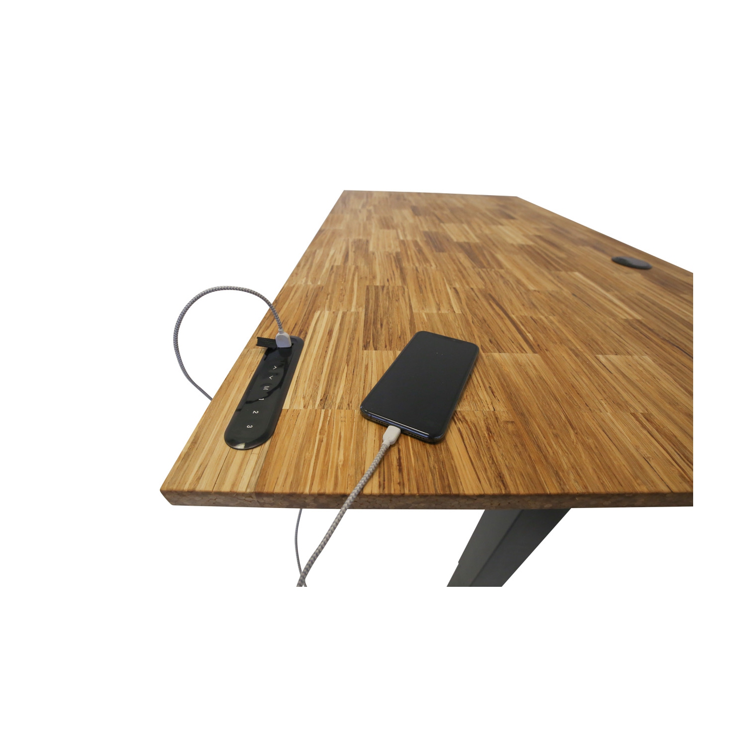 EFFYDESK TerraDesk Eco-Friendly Height-Adjustable Electric Standing Desk - Made from Recycled Chopsticks with Cable Management Tray and 10-Year