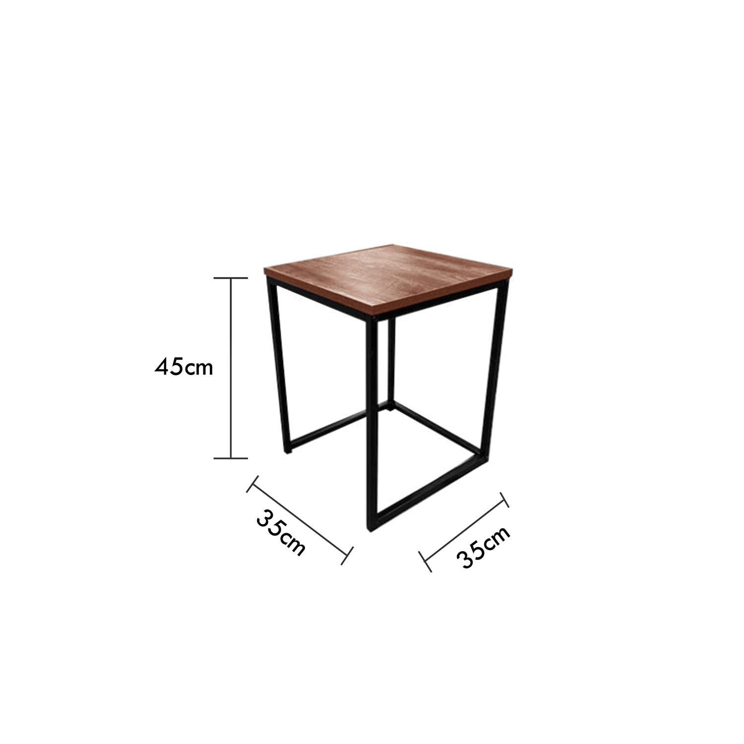Jessar - Set of 2 Square Side Tables, From the Ross Collection, Brown