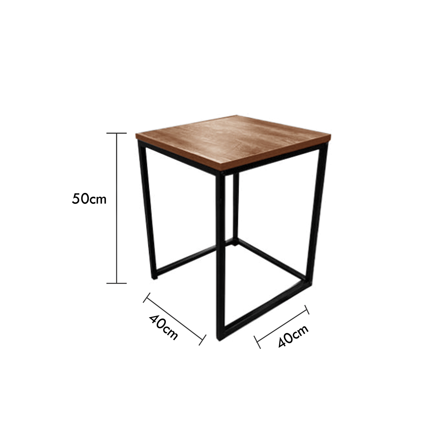 Jessar - Set of 2 Square Side Tables, From the Ross Collection, Brown