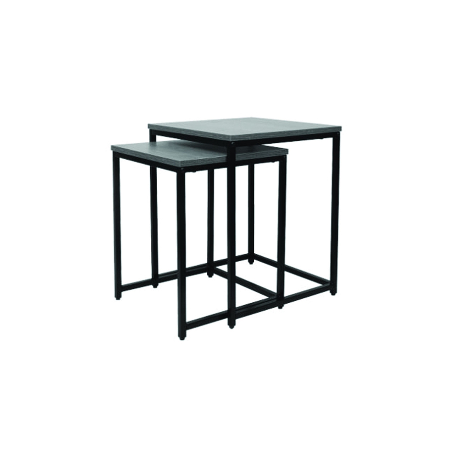Jessar - Set of 2 Square Side Tables, From the Ross Collection, Grey