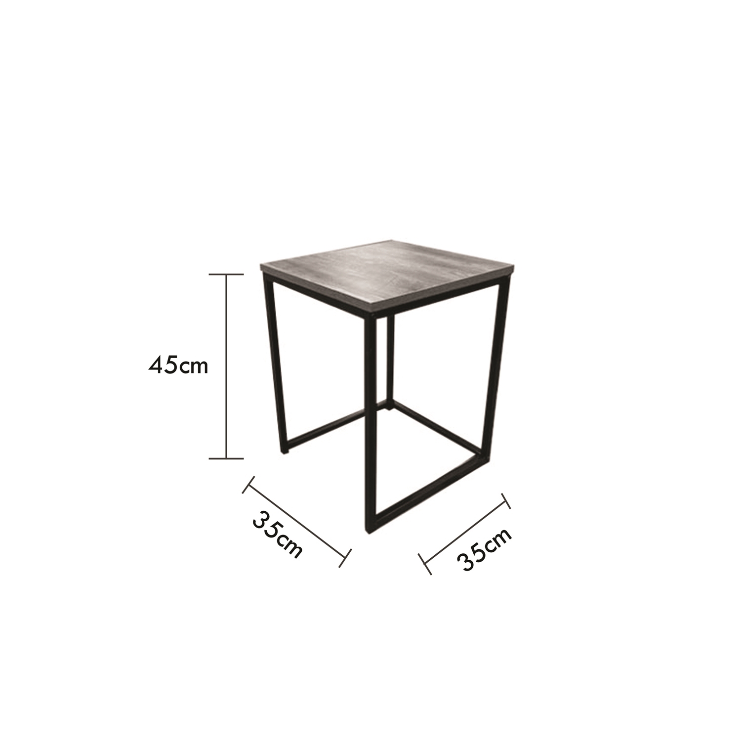 Jessar - Set of 2 Square Side Tables, From the Ross Collection, Grey