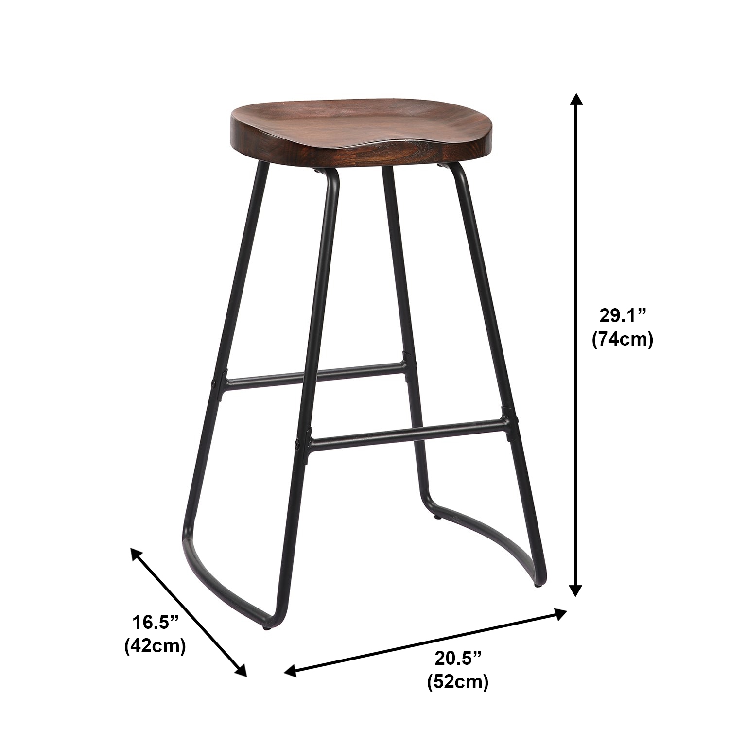 Jessar - Tabourets pour Comptoire de la Collection Graham, Ensemble de 4, Brun