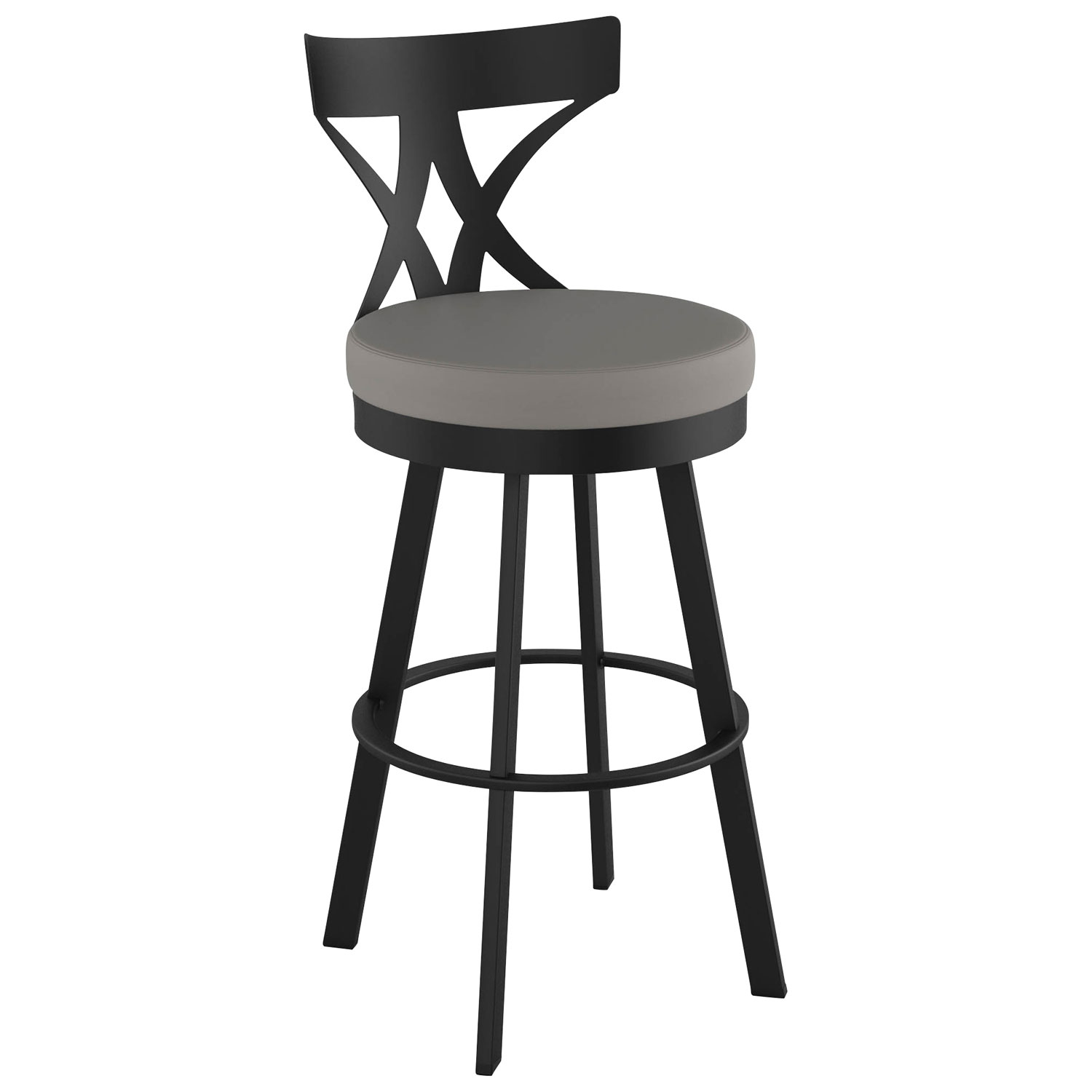 Washington Modern Bar Height Barstool - Taupe Grey/Black