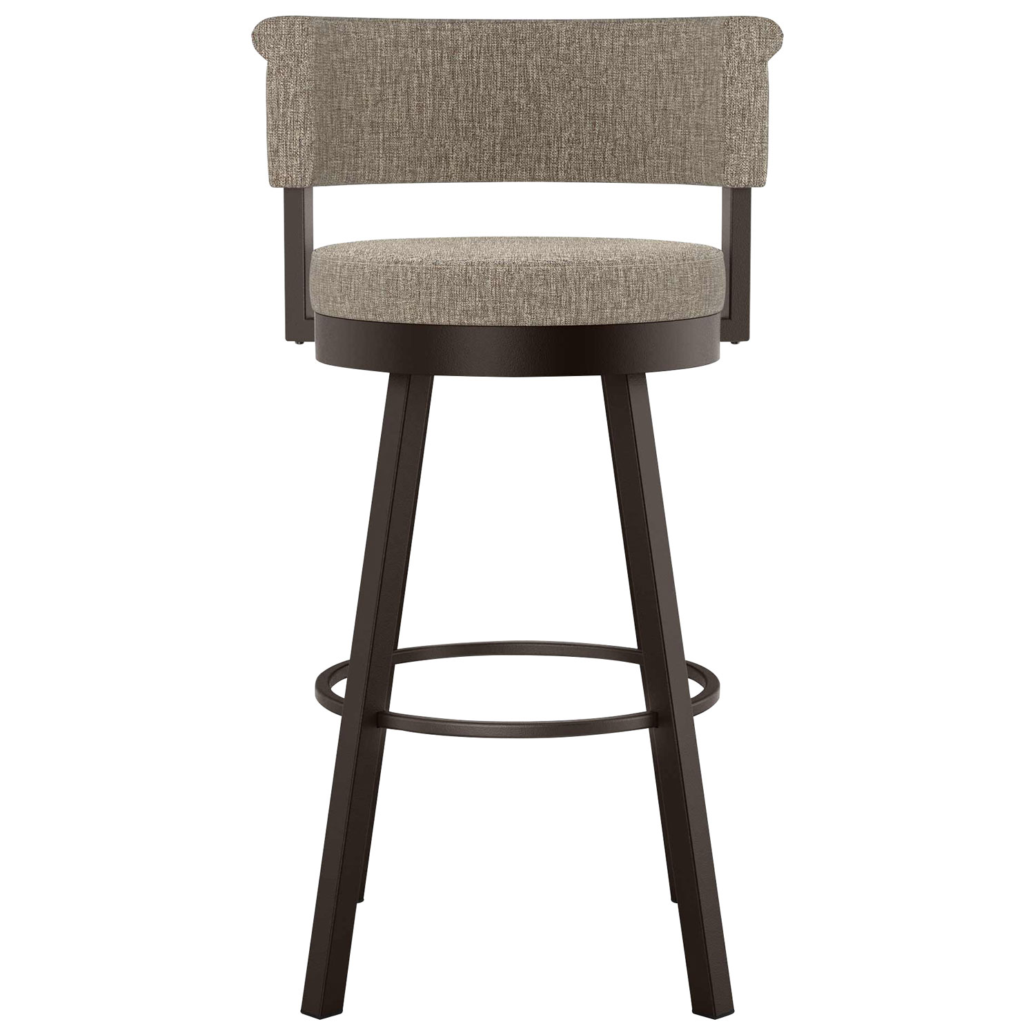 Tabouret de bar contemporain à hauteur de comptoir Rosco - Tissé brun beige/Brun
