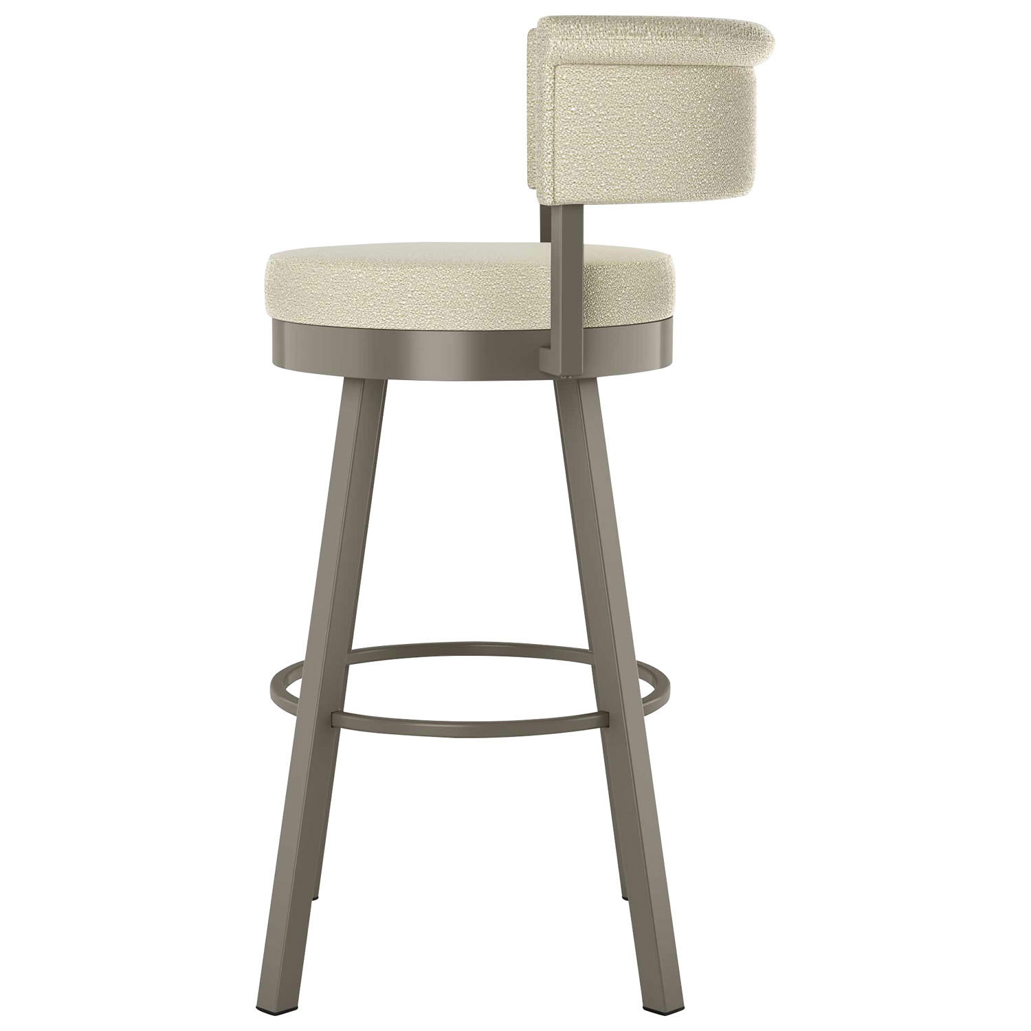 Rosco Contemporary Bar Height Barstool - Cream Boucle/Grey