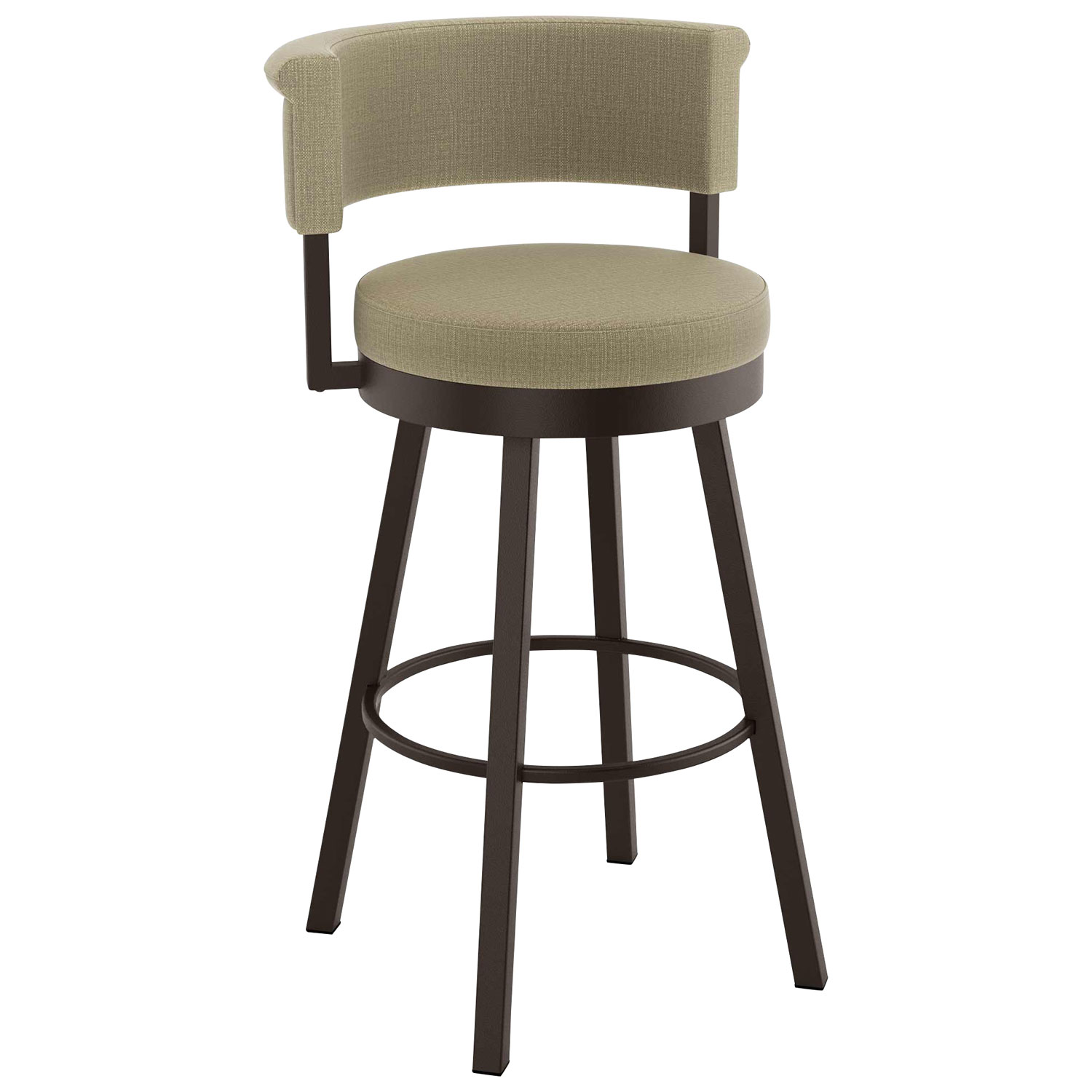 Rosco Contemporary Bar Height Barstool - Beige/Dark Brown