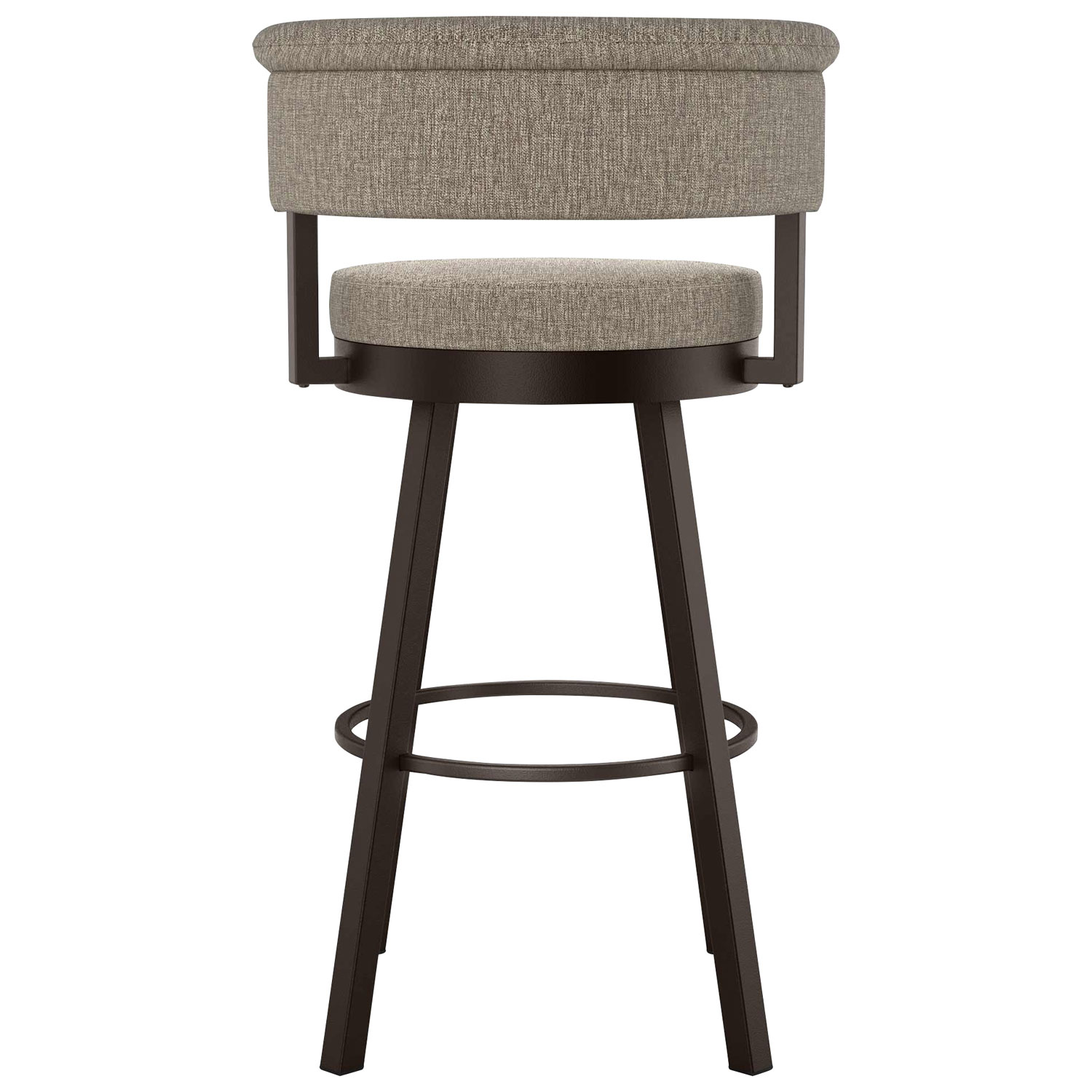 Tabouret de bar contemporain à hauteur de bar Rosco - Brun beige tissé/Brun