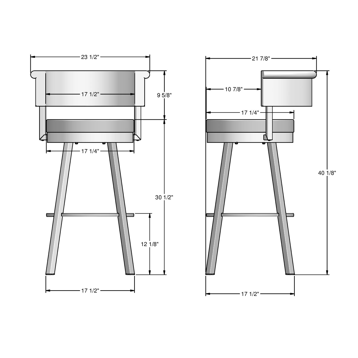 Tabouret de bar contemporain à hauteur de bar Rosco - Brun beige tissé/Brun