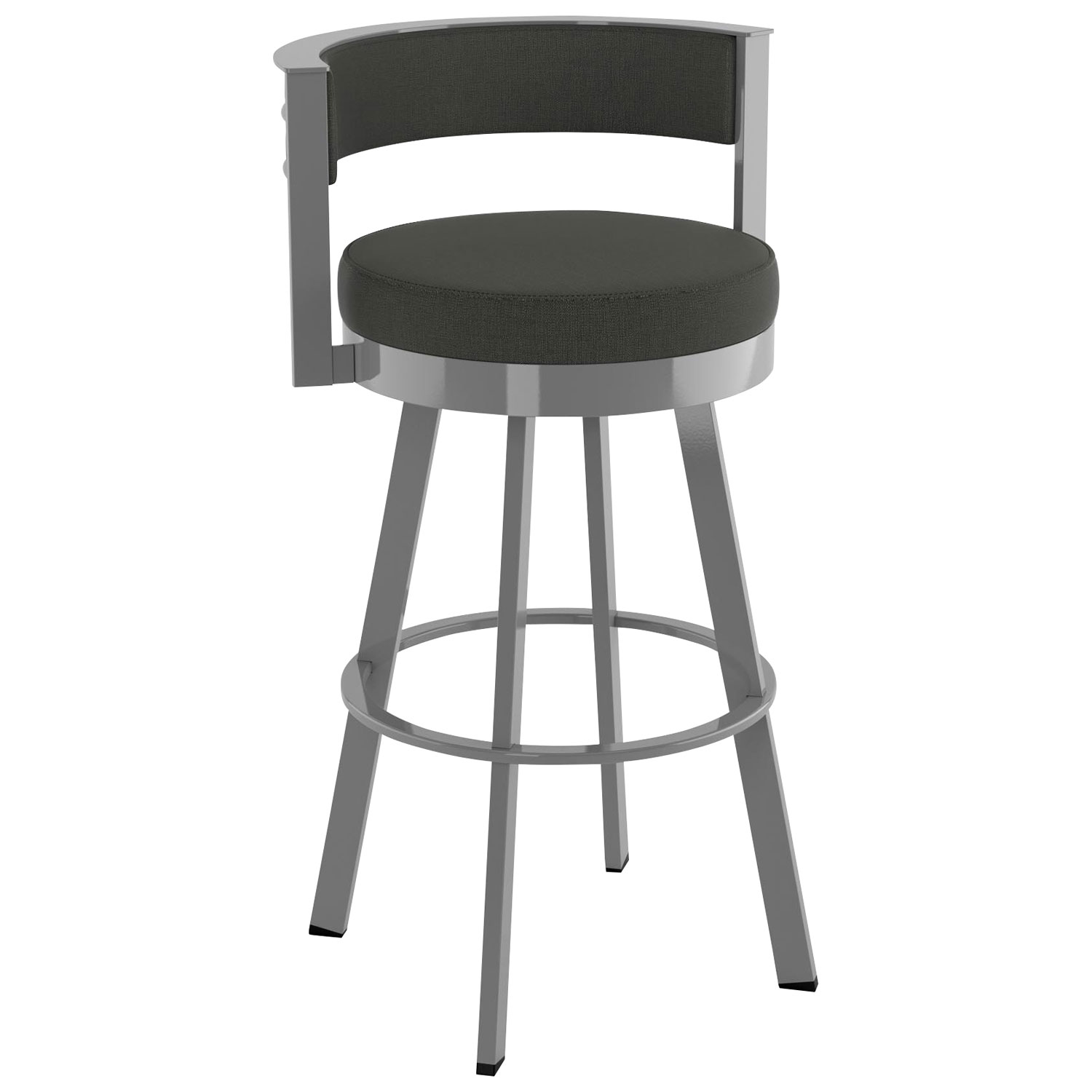 Tabouret de bar contemporain à hauteur de comptoir Browser - Gris anthracite/Gris métallique