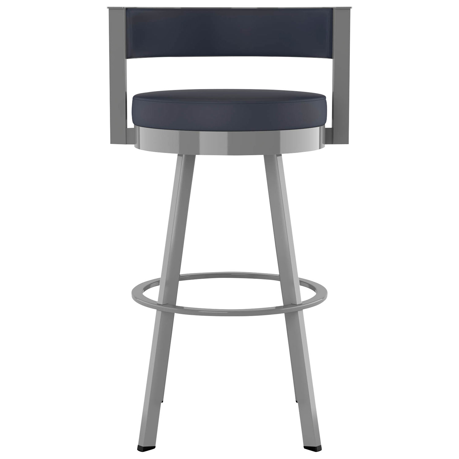 Browser Contemporary Counter Height Barstool - Navy Blue/Metallic Grey