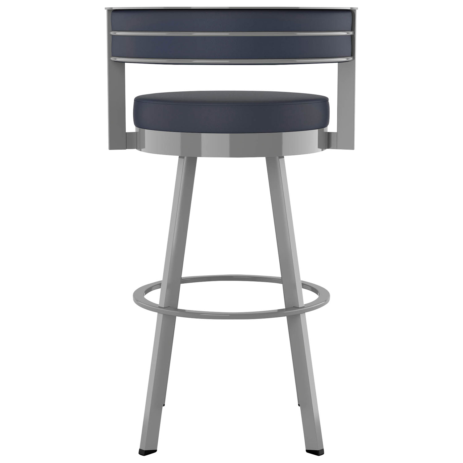 Browser Contemporary Counter Height Barstool - Navy Blue/Metallic Grey