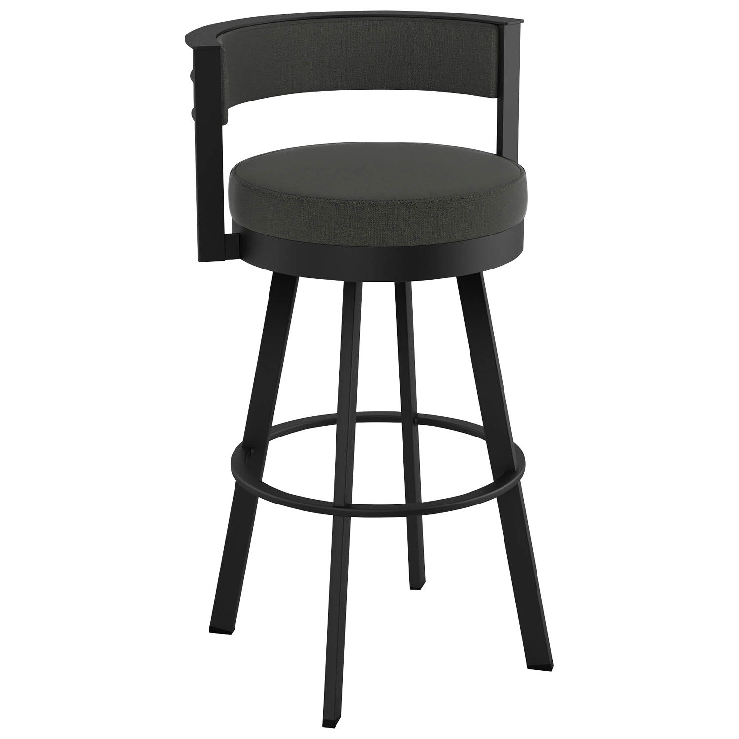Browser Contemporary Counter Height Barstool - Charcoal Grey/Black