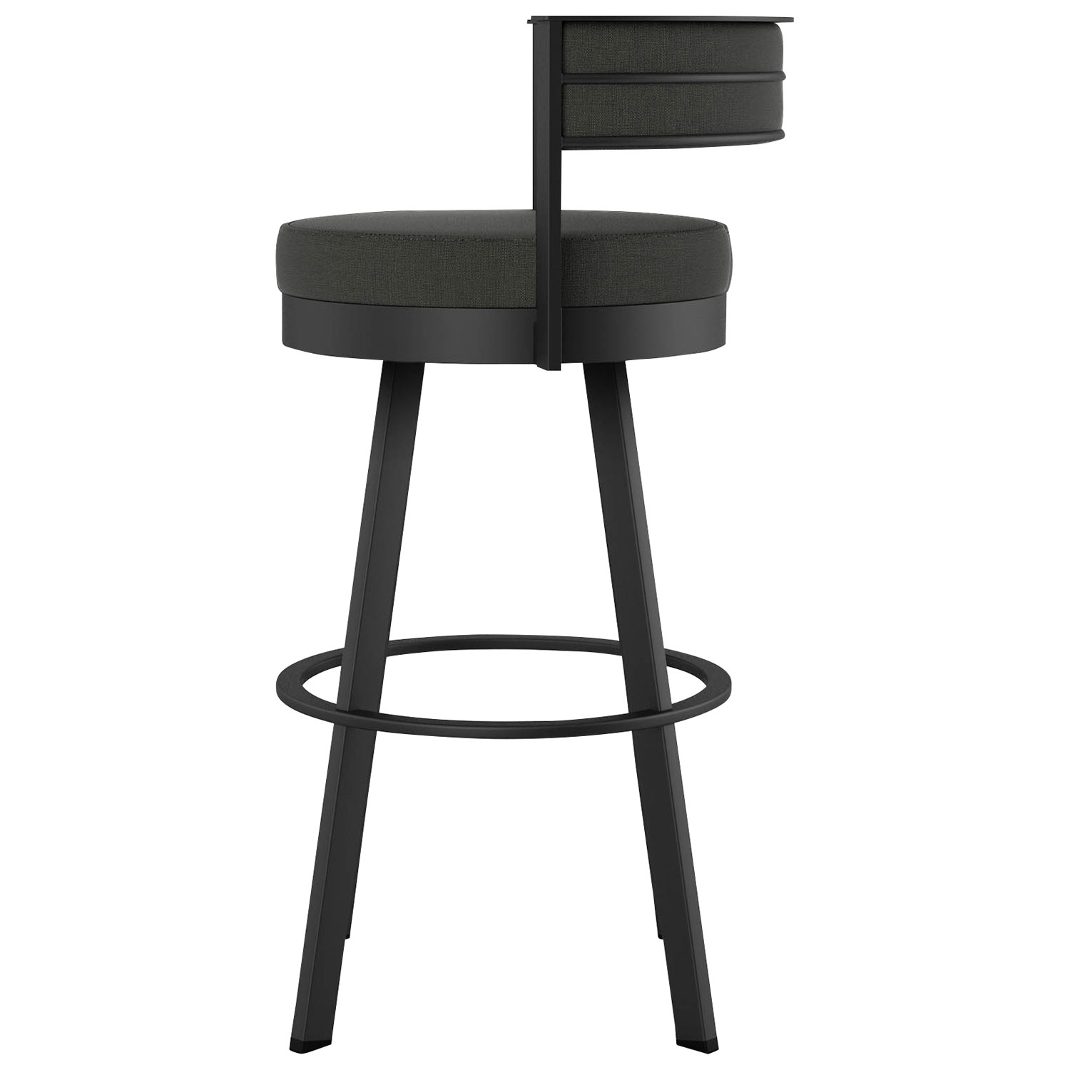 Browser Contemporary Counter Height Barstool - Charcoal Grey/Black