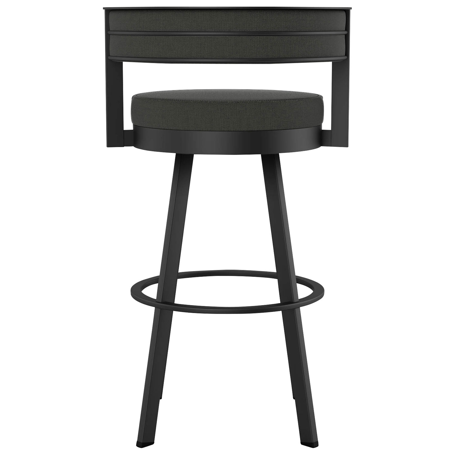 Browser Contemporary Counter Height Barstool - Charcoal Grey/Black