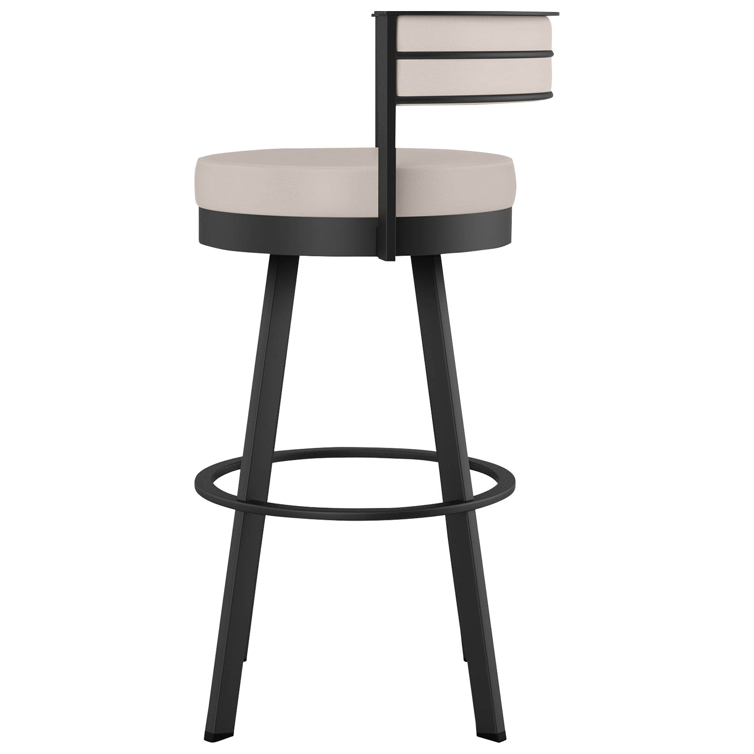 Tabouret de bar contemporain à hauteur de comptoir Browser - Crème/Noir