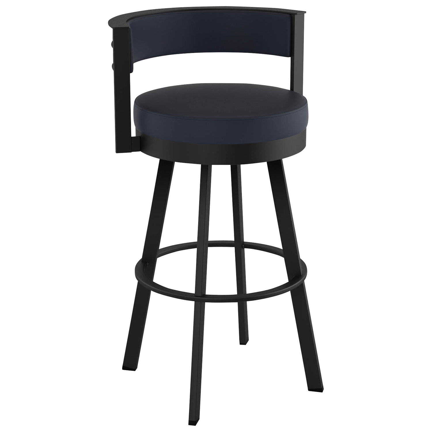 Tabouret de bar contemporain à hauteur de comptoir Browser - Bleu marine/Noir