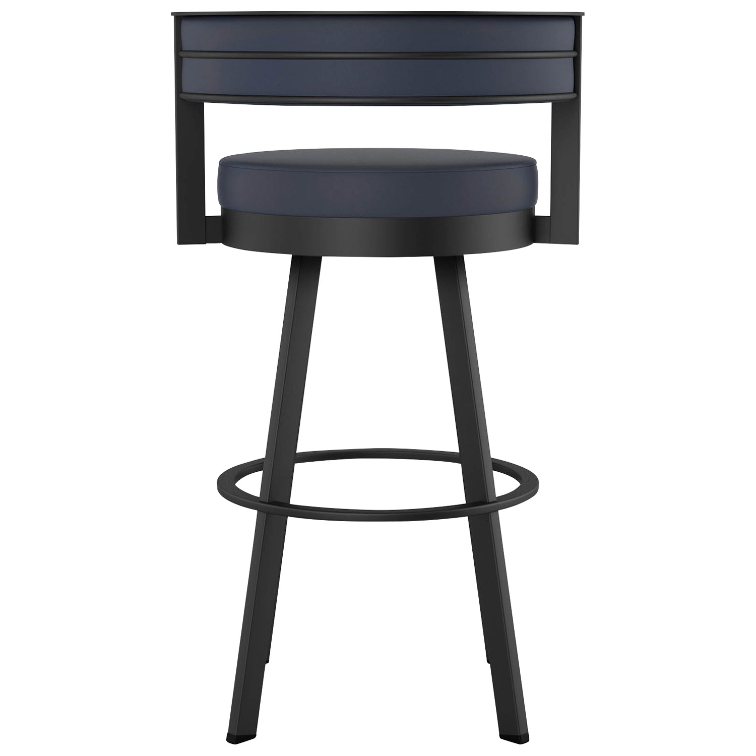 Tabouret de bar contemporain à hauteur de comptoir Browser - Bleu marine/Noir