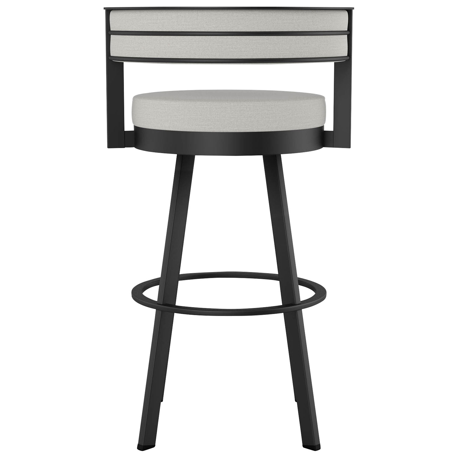 Tabouret de bar contemporain à hauteur de comptoir Browser - Gris tissé/Noir