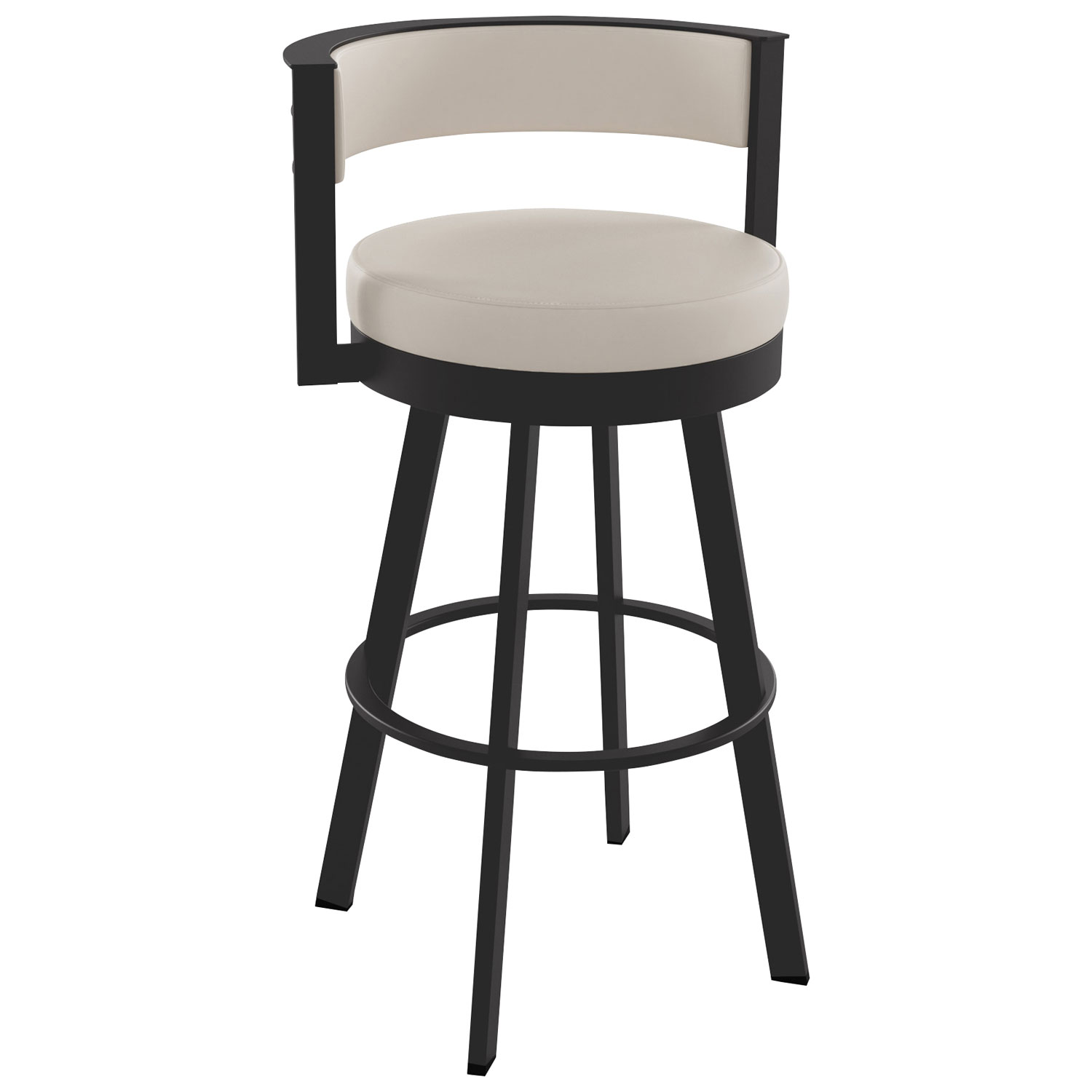 Tabouret de bar contemporain à hauteur de comptoir Browser - Crème/Brun