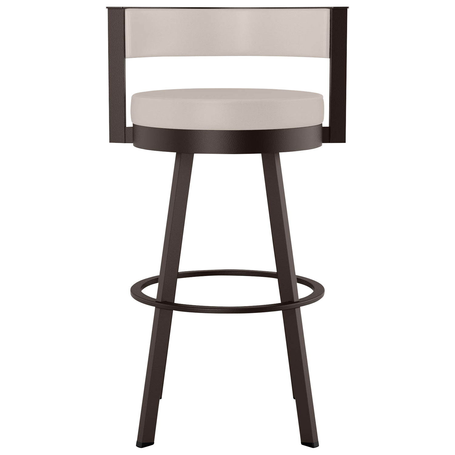 Tabouret de bar contemporain à hauteur de comptoir Browser - Crème/Brun