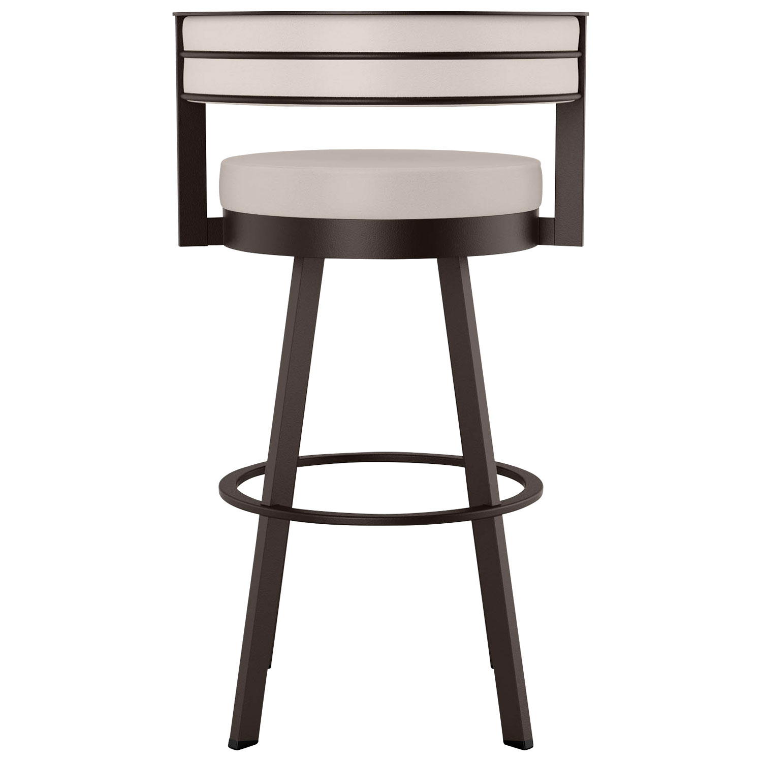 Tabouret de bar contemporain à hauteur de comptoir Browser - Crème/Brun