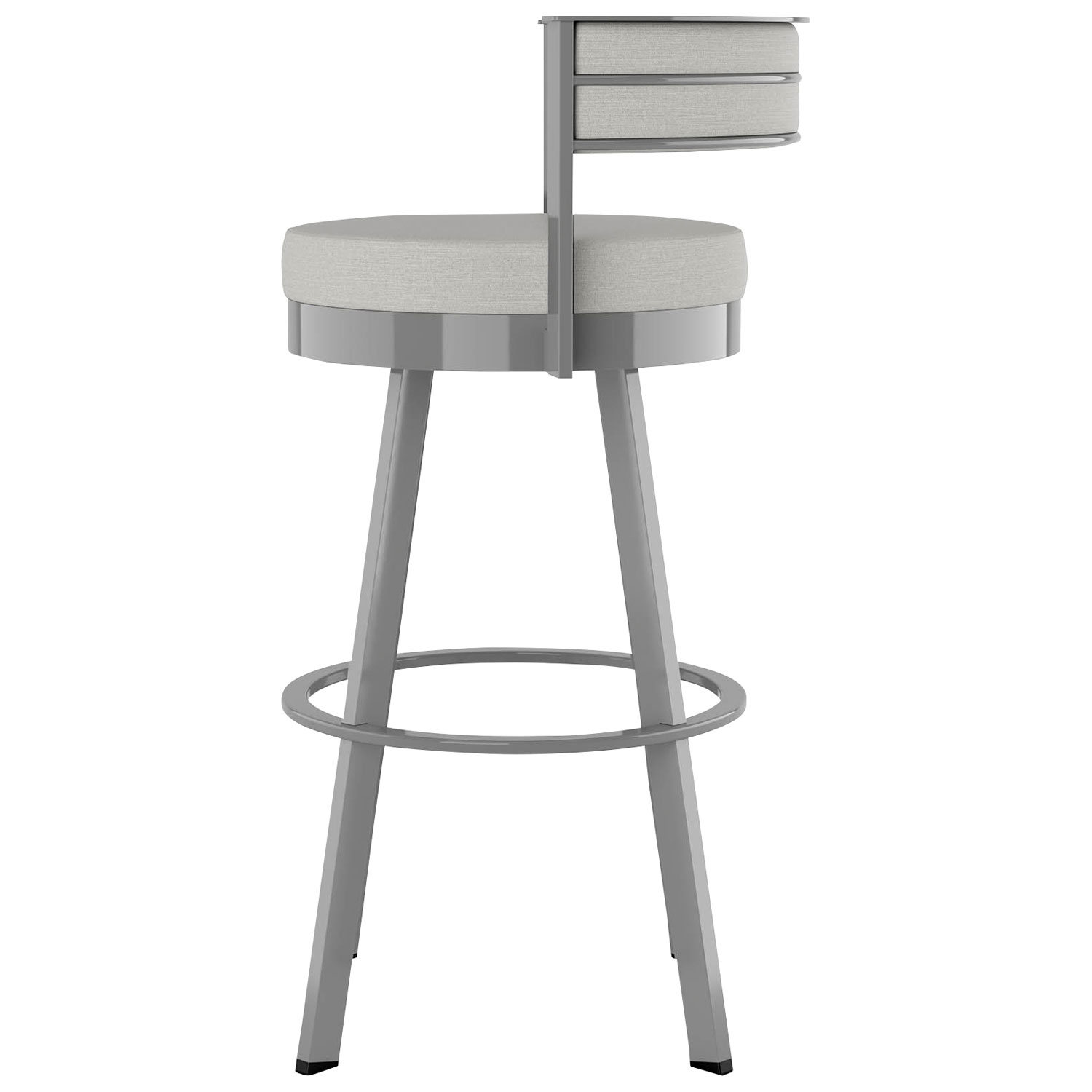 Browser Contemporary Bar Height Barstool - Light Grey/Metallic Grey