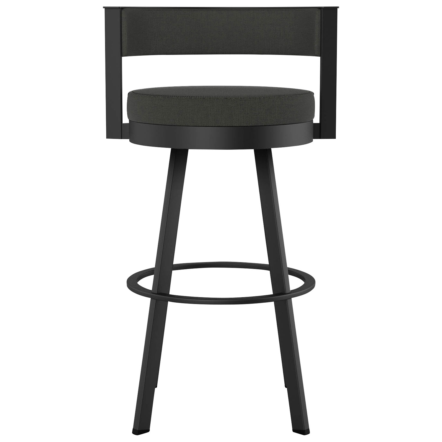 Browser Contemporary Bar Height Barstool - Charcoal Grey/Black