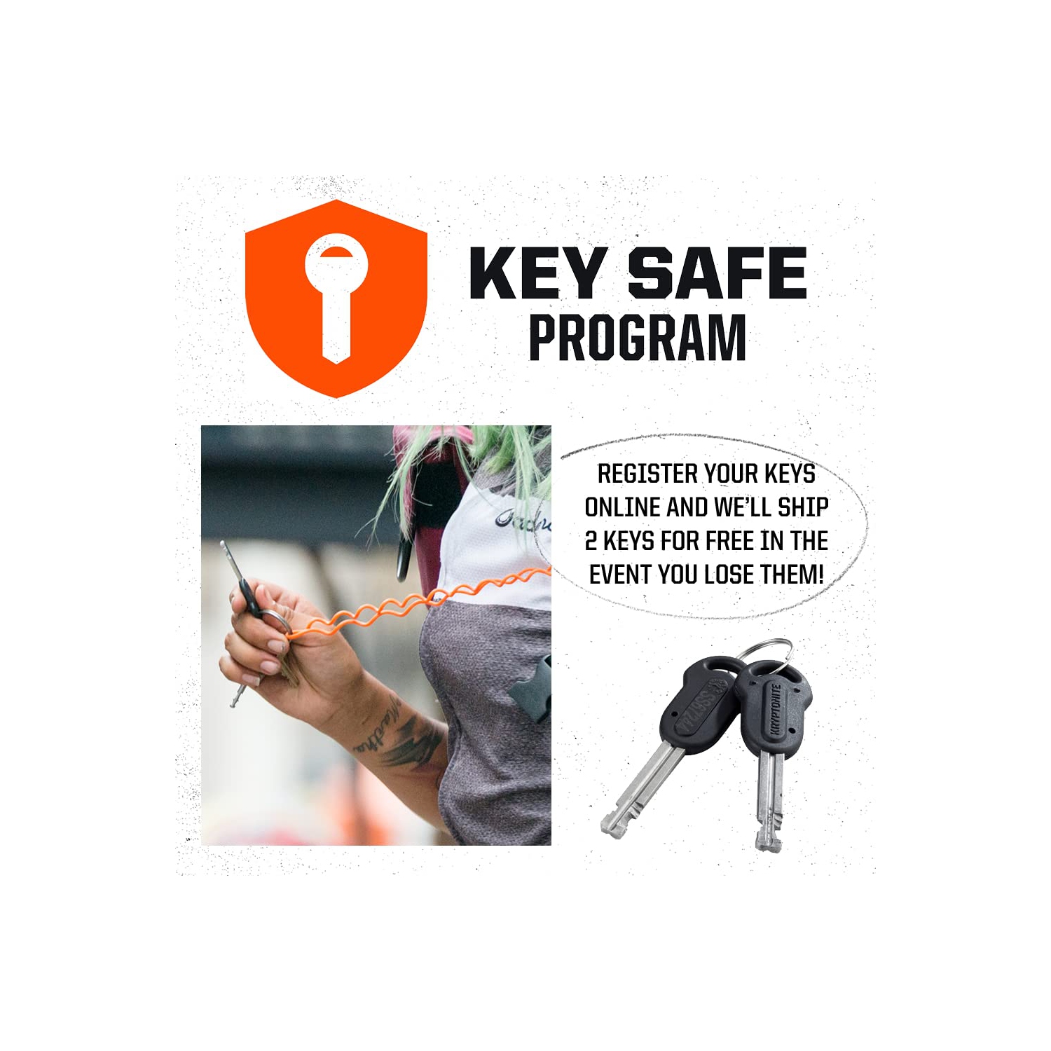 KRYPTONITE : KRYPTOFLEX 1518 KEY CABLE LOCK : BLACK/GREY : 15MM X 180CM