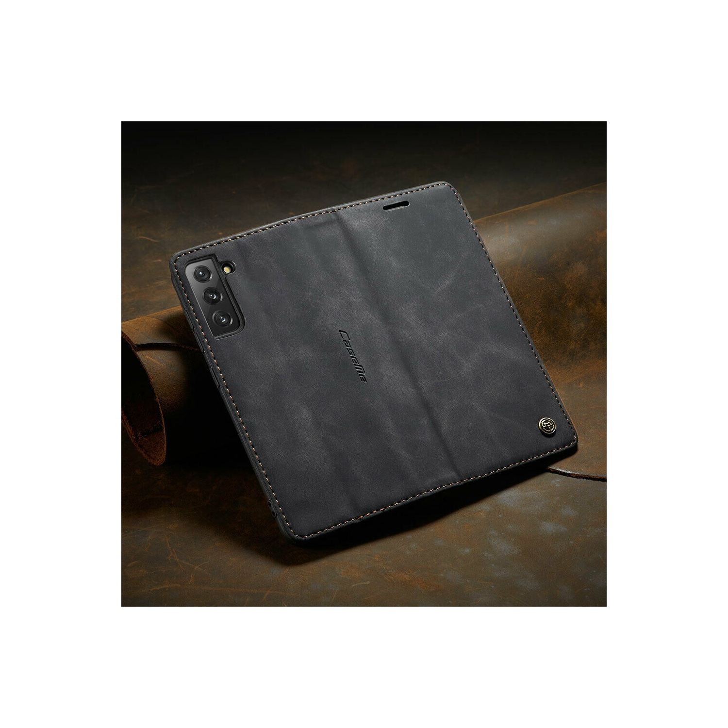 CaseMe Wallet Case Anti-Fall Retro Handmade Leather Magnetic Case Card Slot for Samsung Galaxy S23 - Free Shipping